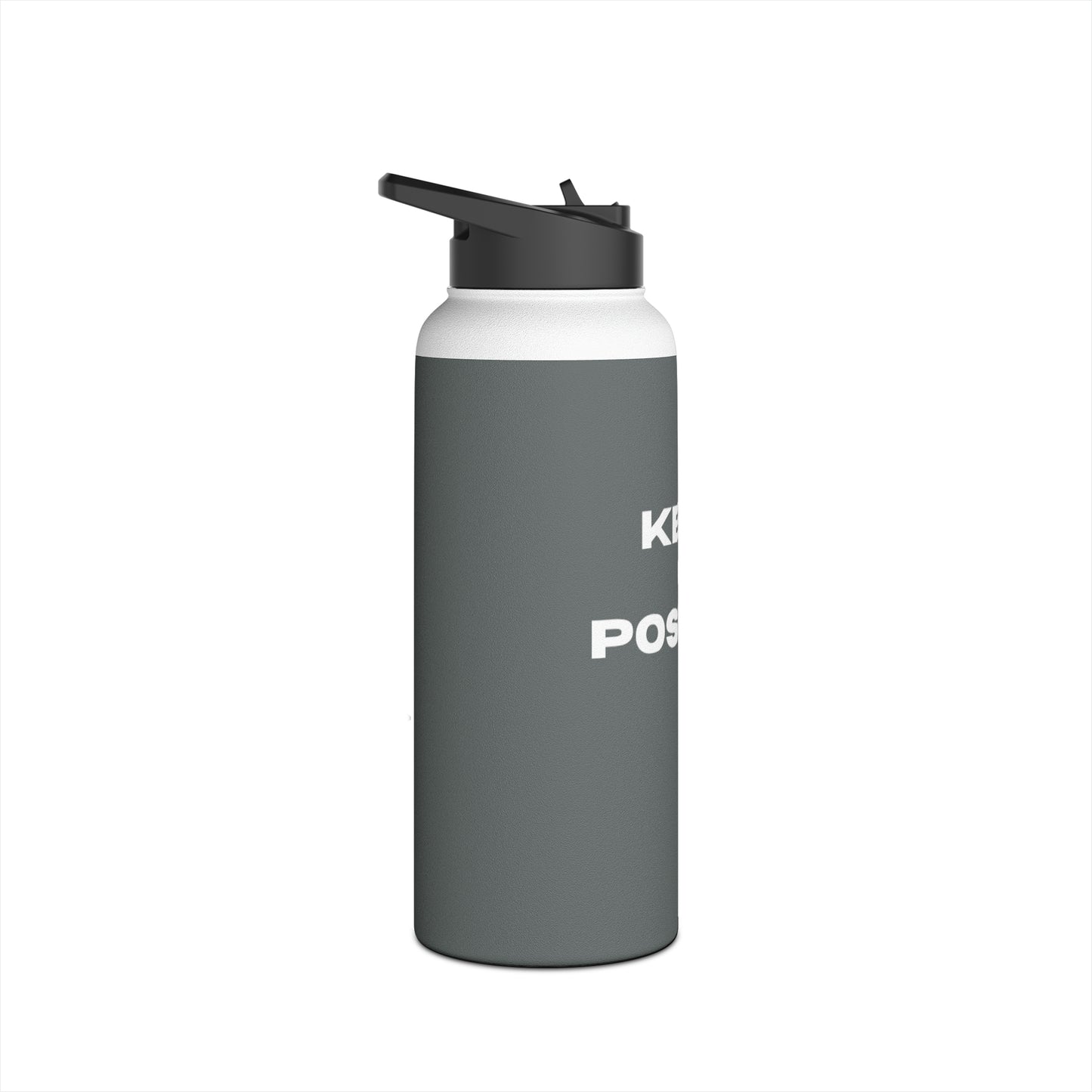 Bottle, Stainless Steel, Standard Lid/DRK GRAY/Keep It Positive