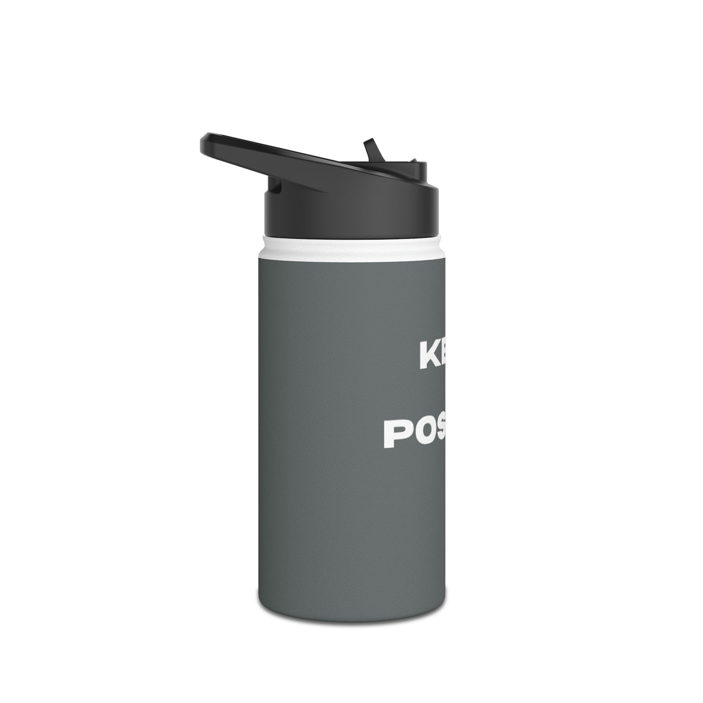 Bottle, Stainless Steel, Standard Lid/DRK GRAY/Keep It Positive