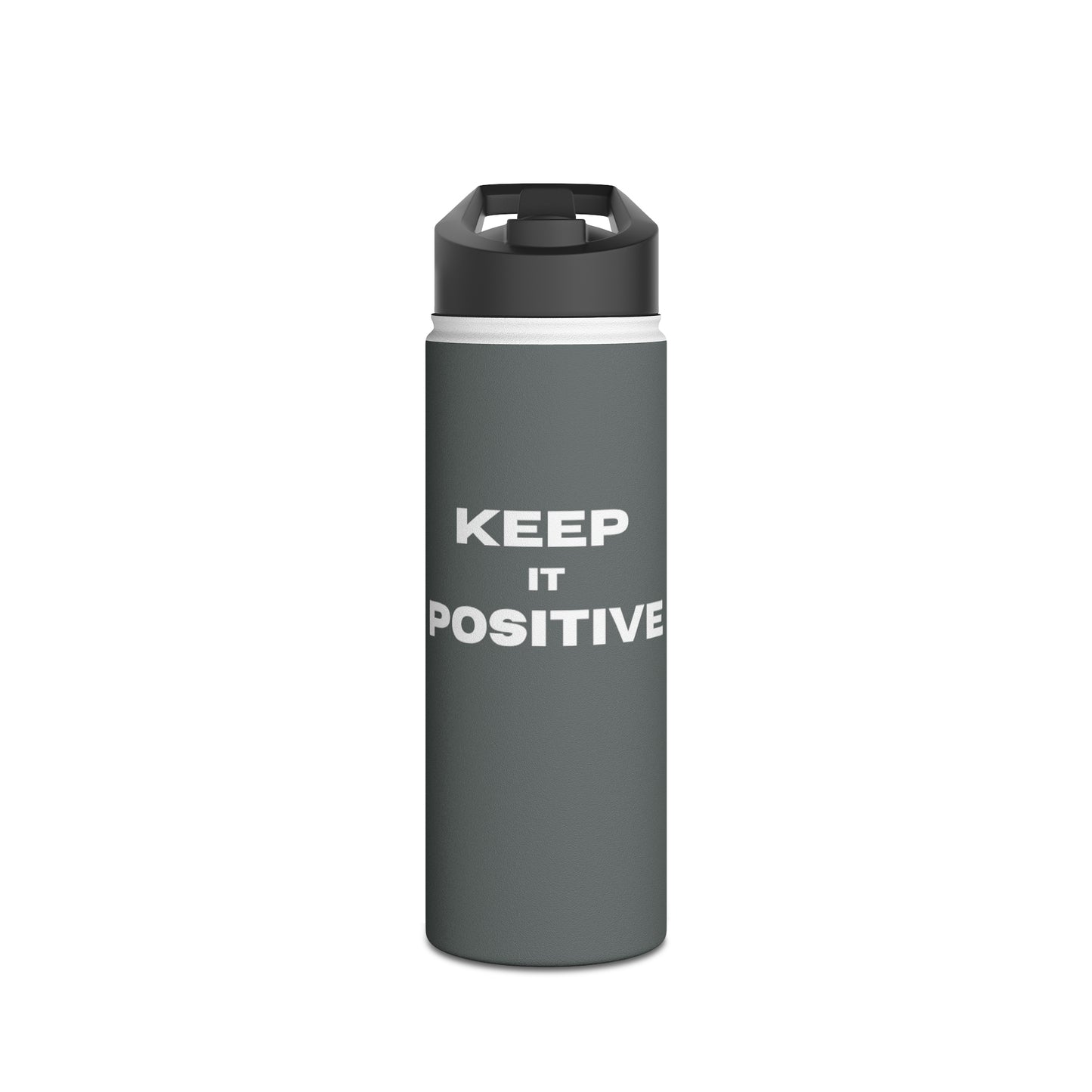 Bottle, Stainless Steel, Standard Lid/DRK GRAY/Keep It Positive