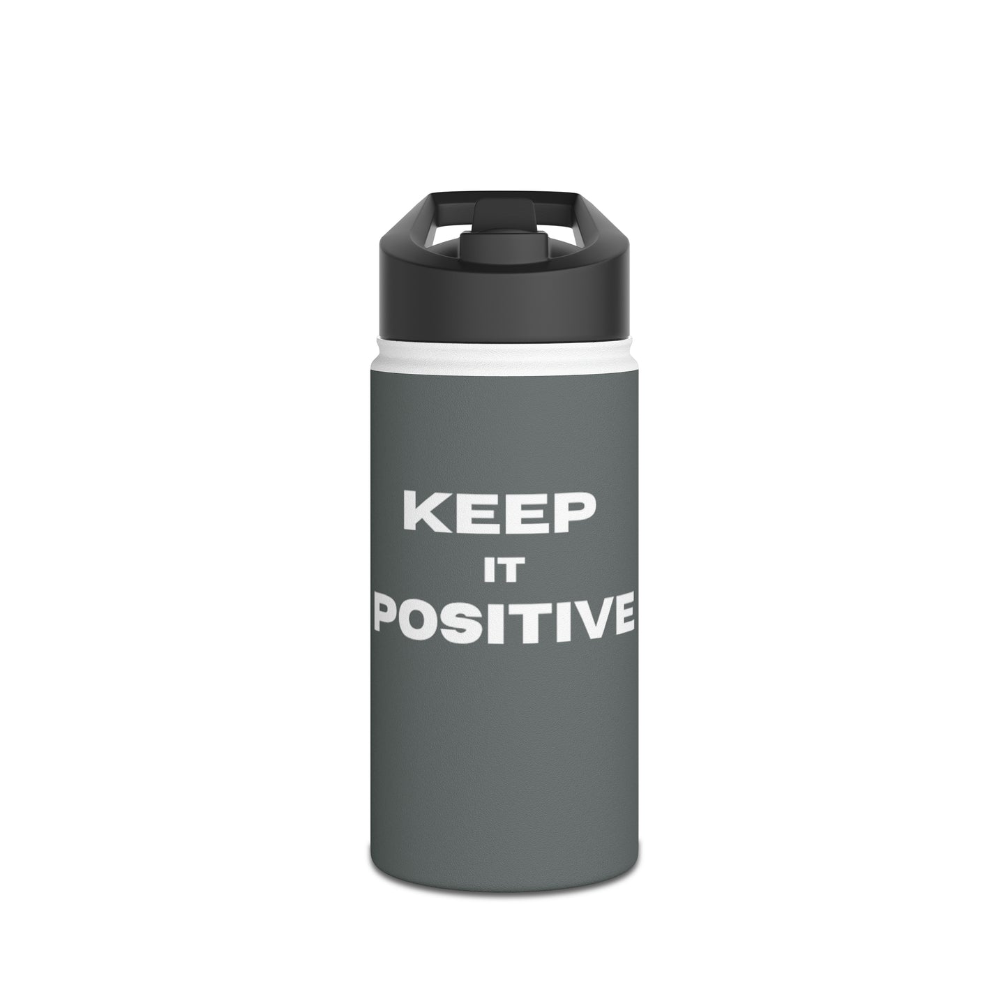 Bottle, Stainless Steel, Standard Lid/DRK GRAY/Keep It Positive