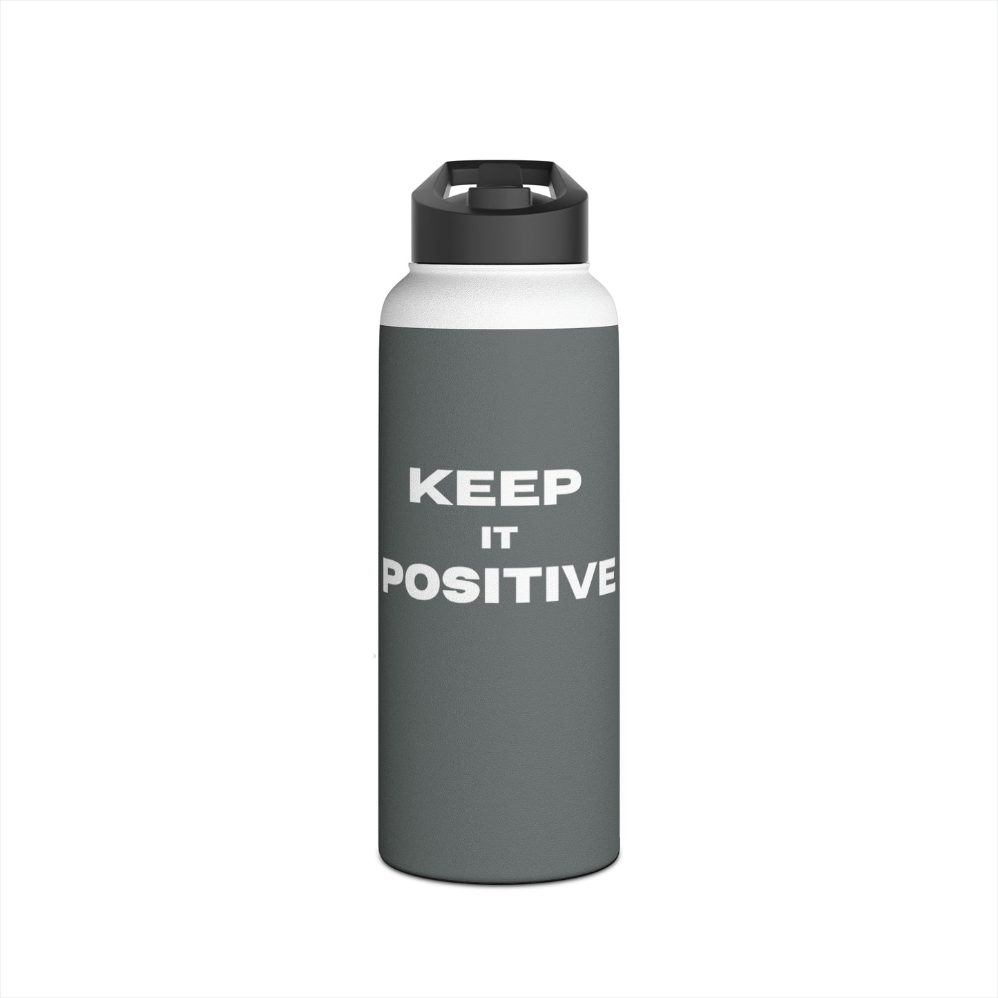 Bottle, Stainless Steel, Standard Lid/DRK GRAY/Keep It Positive